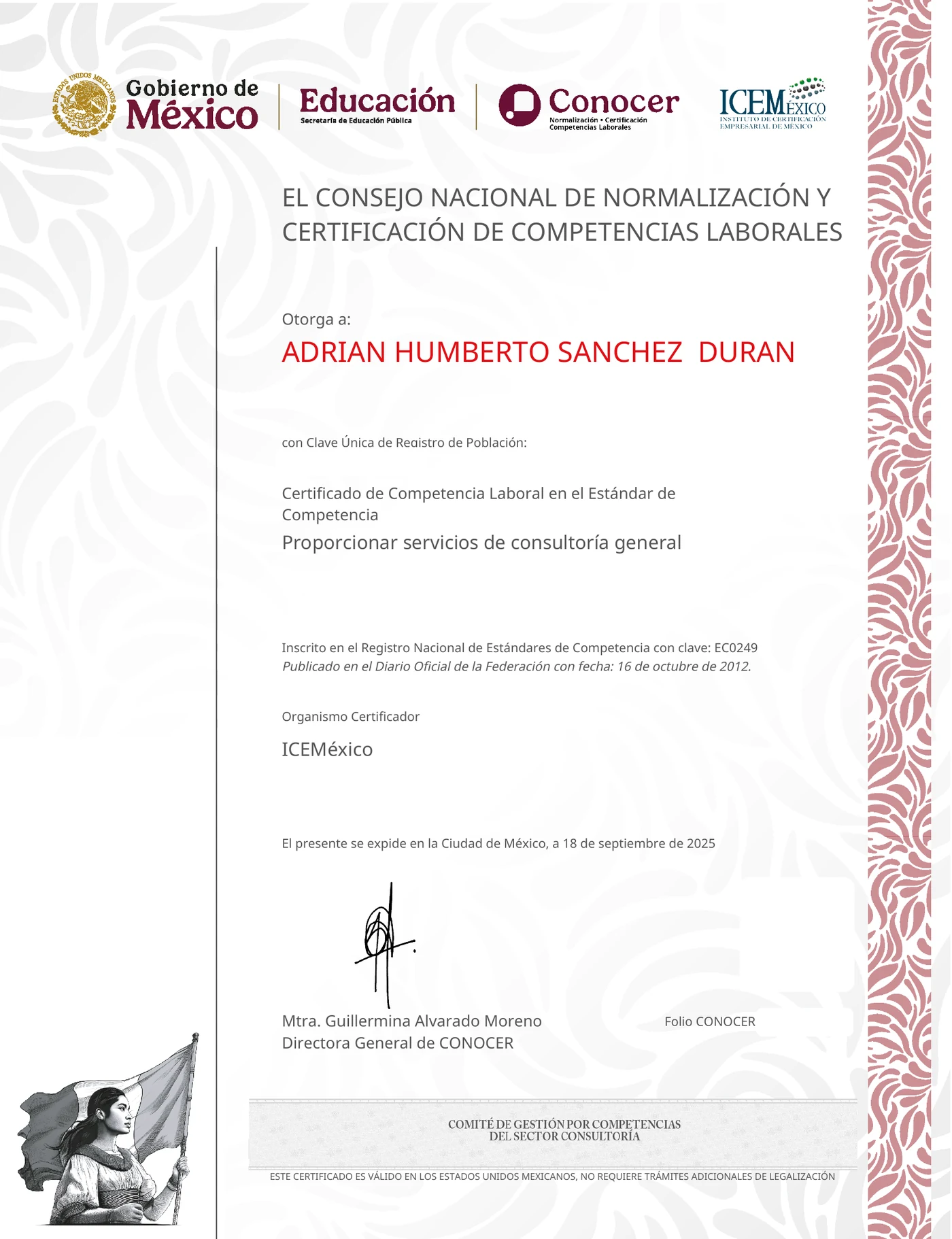 Certificación EC0249